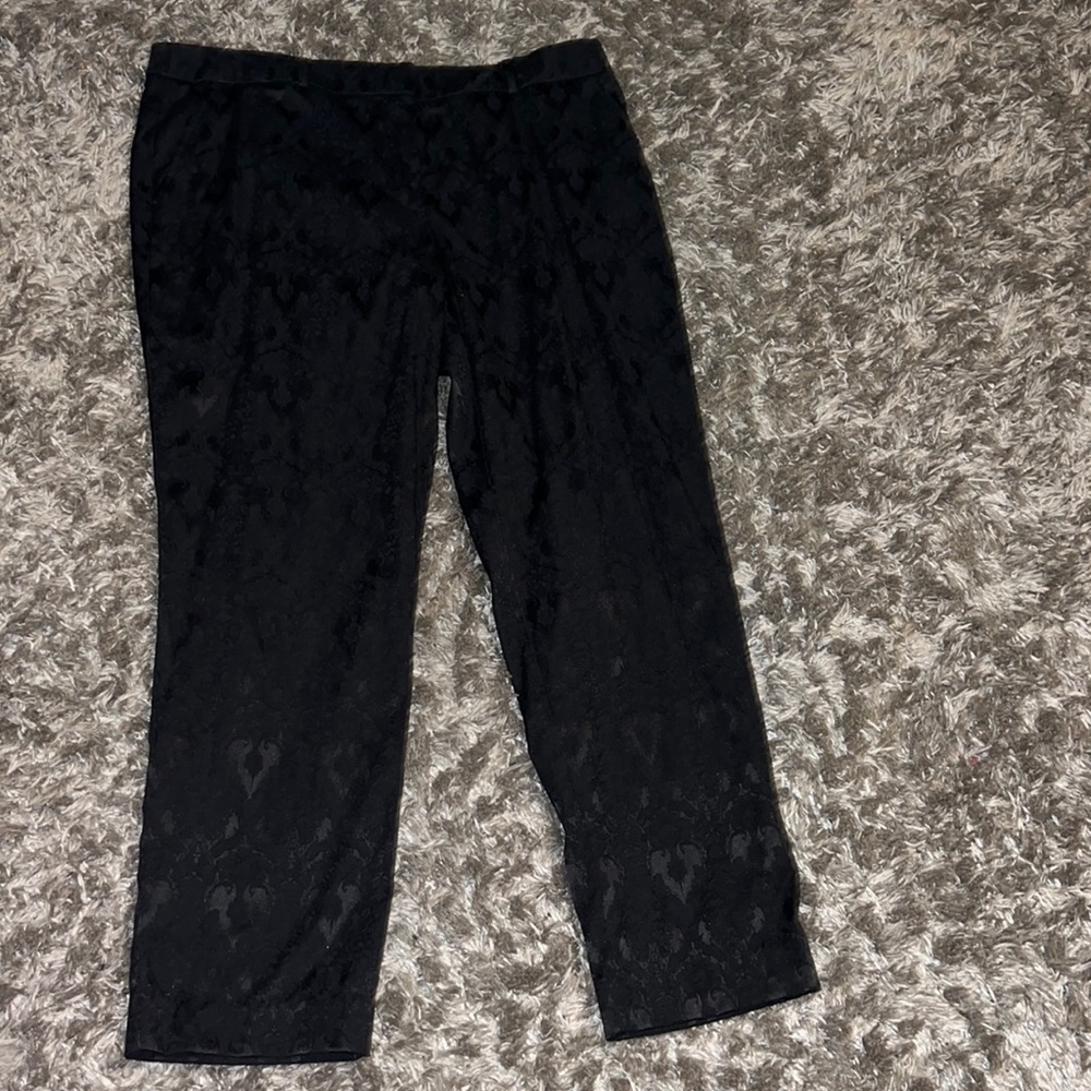 Casual black dress pants with print